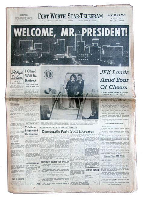 Star telegram newspaper - November 16, 2023 3:19 PM. President John F. Kennedy’s arrival in Fort Worth on Nov. 21, 1963, was a big deal. So was his appearance at the Hotel Texas the next morning, where some 5,000 people ...